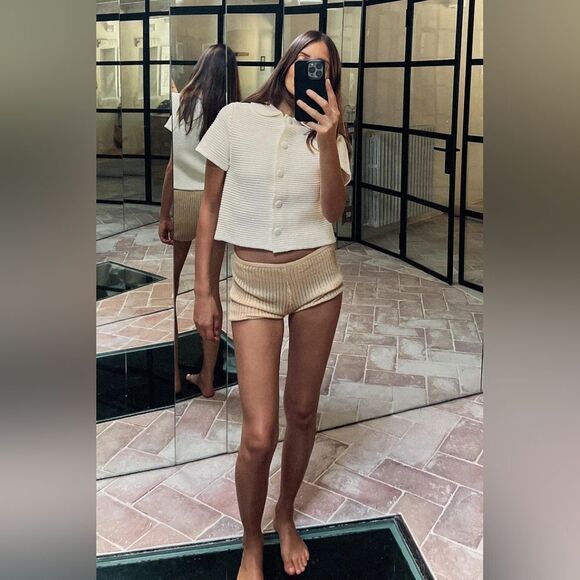 NWT ZARA CHUNKY KNIT PETER PAN COLLAR CARDIGAN - Picture 9 of 12